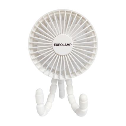 Nabíjací stolný ventilátor 3W/5V 1800 mAh biely