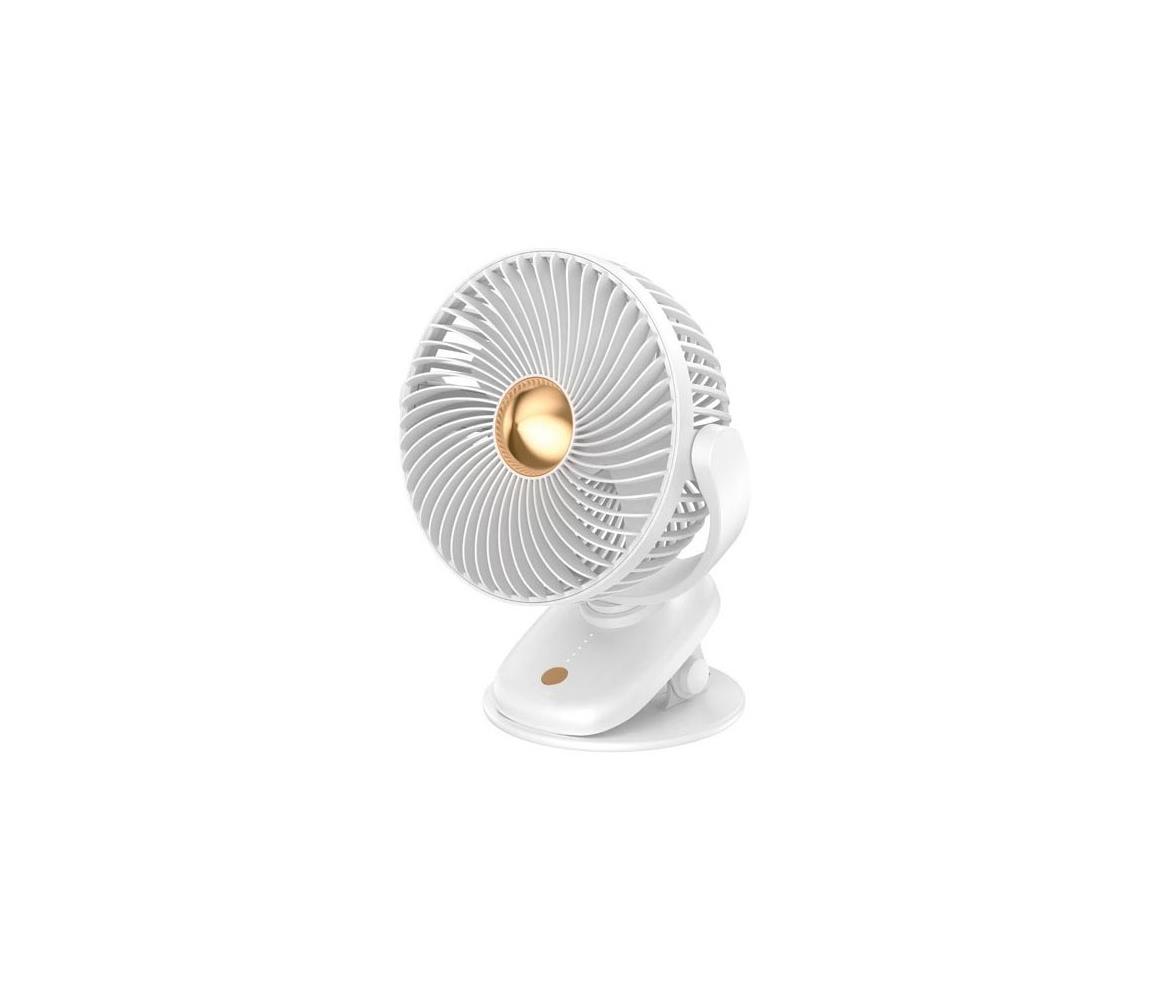 Eurolamp Nabíjací stolný látor s klipom 5W/5V 1200 mAh biela 300-20534