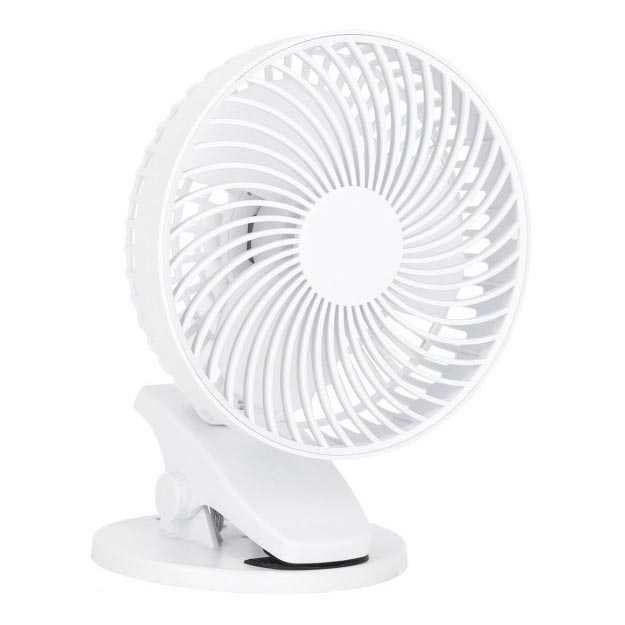 Nabíjací stolný ventilátor s klipom VIENTO 6W/5V 2000 mAh biela