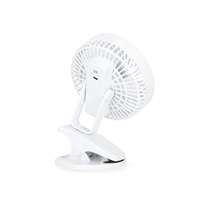Nabíjací stolný ventilátor s klipom VIENTO 6W/5V 2000 mAh biela
