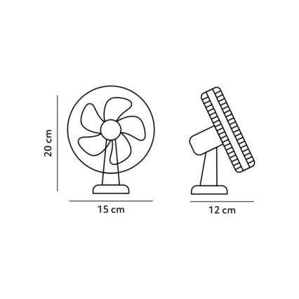 Nabíjací stolný ventilátor s klipom VIENTO 6W/5V 2000 mAh biela