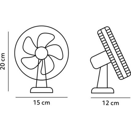 Nabíjací stolný ventilátor s klipom VIENTO 6W/5V 2000 mAh čierna
