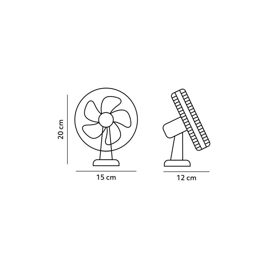 Nabíjací stolný ventilátor s klipom VIENTO 6W/5V 2000 mAh čierna