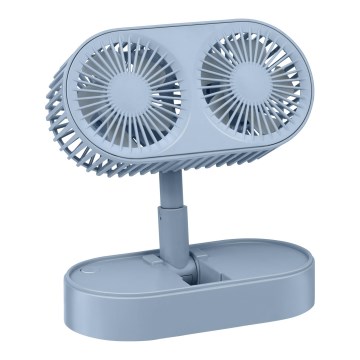 Nabíjací stolový ventilátor 3,7 V 1200 mAh modrý