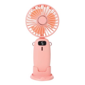 Nabíjací vreckový ventilátor 3W/5V 1200 mAh, ružový