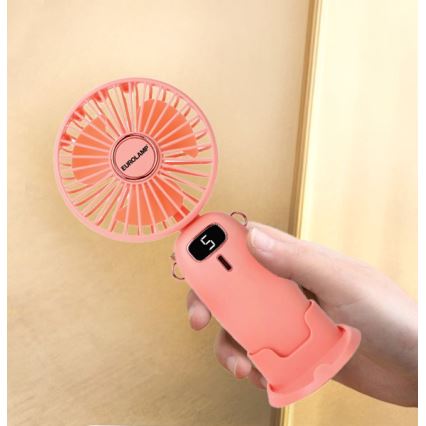 Nabíjací vreckový ventilátor 3W/5V 1200 mAh, ružový
