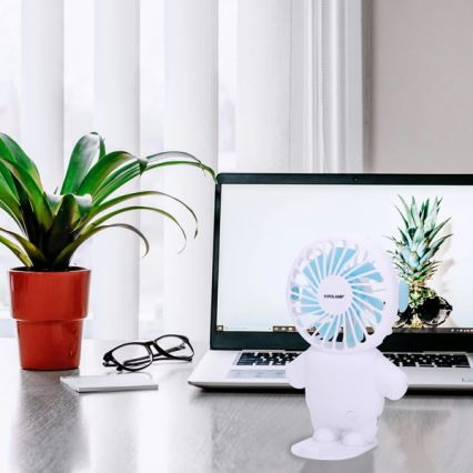 Nabíjací vreckový ventilátor 4,5 W/5 V 300 mAh biela/modrá