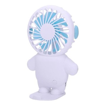 Nabíjací vreckový ventilátor 4,5W/5V 500 mAh biela/modrá