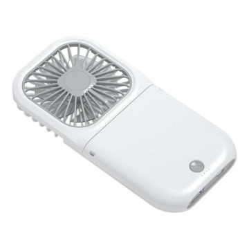 Nabíjací vreckový ventilátor 5W/5V 2500 mAh biely