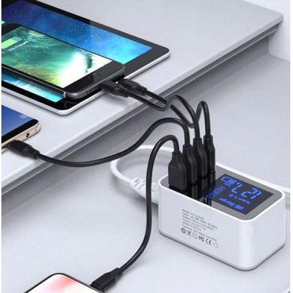 Nabíjacia stanica 3xUSB A + 1xUSB C