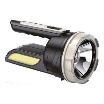 Nabíjateľná LED baterka 2xLED/3W/5V 210 lm 1200 mAh čierna