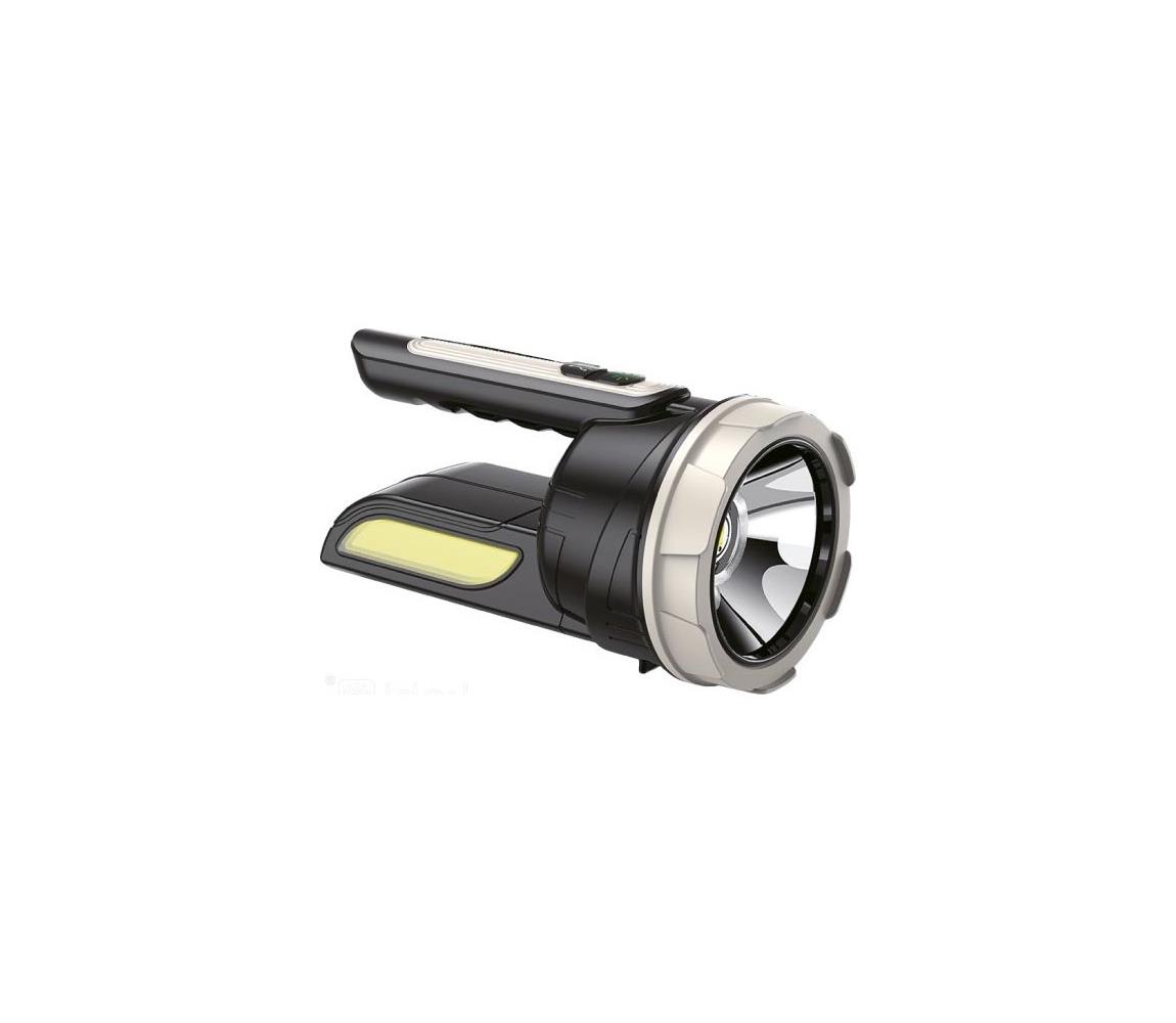 Nabíjateľná LED baterka 2xLED/3W/5V 210 lm 1200 mAh čierna 004131