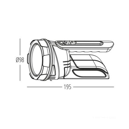 Nabíjateľná LED baterka 2xLED/3W/5V 210 lm 1200 mAh čierna