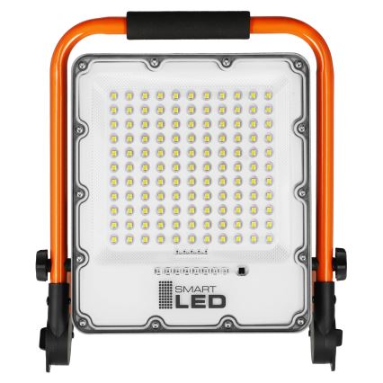 Nabíjateľný LED reflektor so stojanom, 50 W, 3,2 V, 4500 K, 5000 mAh, IP65, oranžový