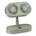 Nabíjateľný stolový ventilátor 3,7 V, 1200 mAh, zelený
