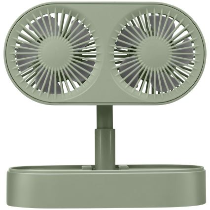 Nabíjateľný stolový ventilátor 3,7 V, 1200 mAh, zelený