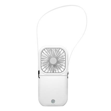 Nabíjateľný vreckový ventilátor 5W/5V 2500 mAh biely