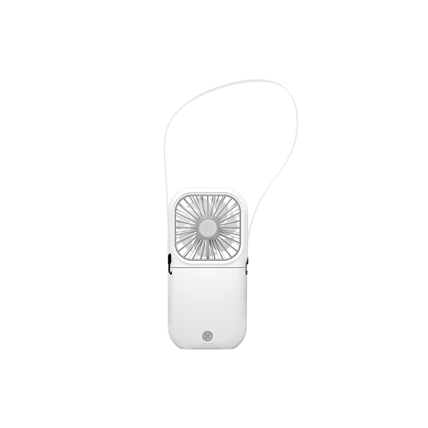Nabíjateľný vreckový ventilátor 5W/5V 2500 mAh biely