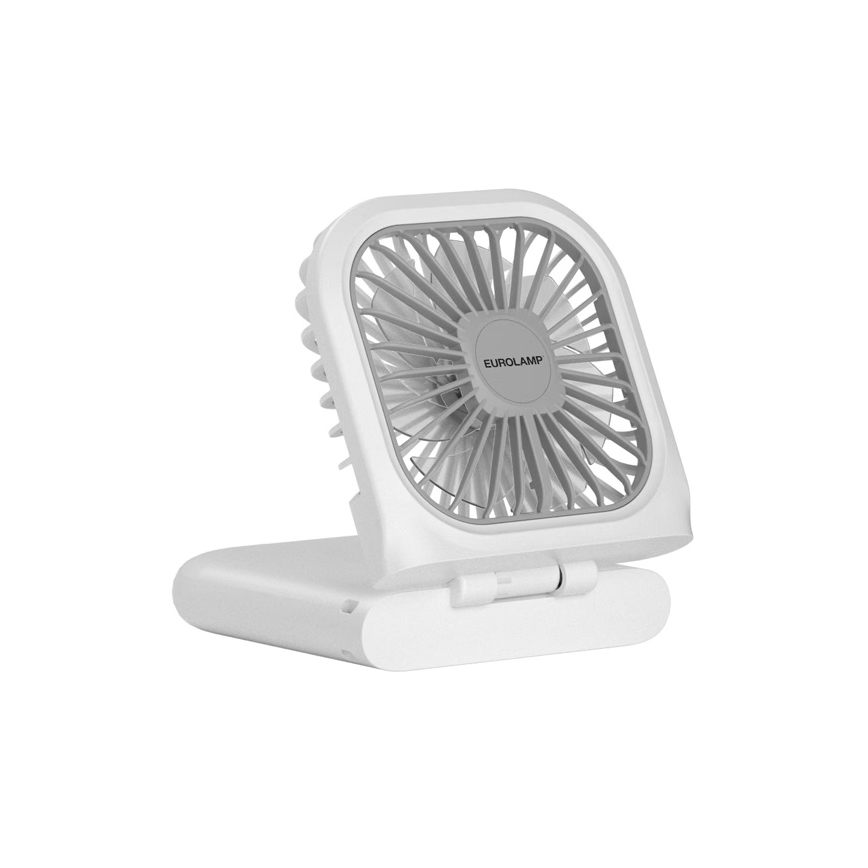 Nabíjateľný vreckový ventilátor 5W/5V 2500 mAh biely