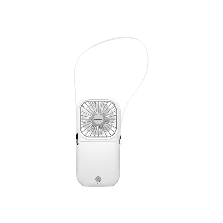 Nabíjateľný vreckový ventilátor 5W/5V 2500 mAh biely