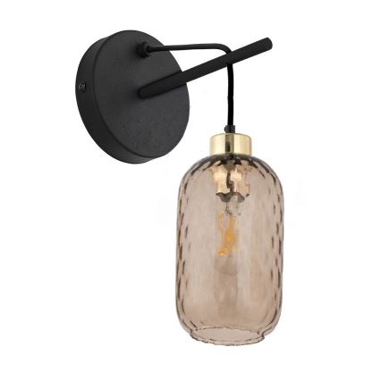 Náhradné sklo pre luster a nástenné svietidlo PESCARA, objímka E27, priemer 14 cm, dymovo-hnedé