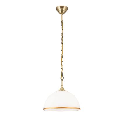 Náhradné sklo k lustru a stojacej lampe OLD LAMP E27 pr. 30 cm biela/zlatá