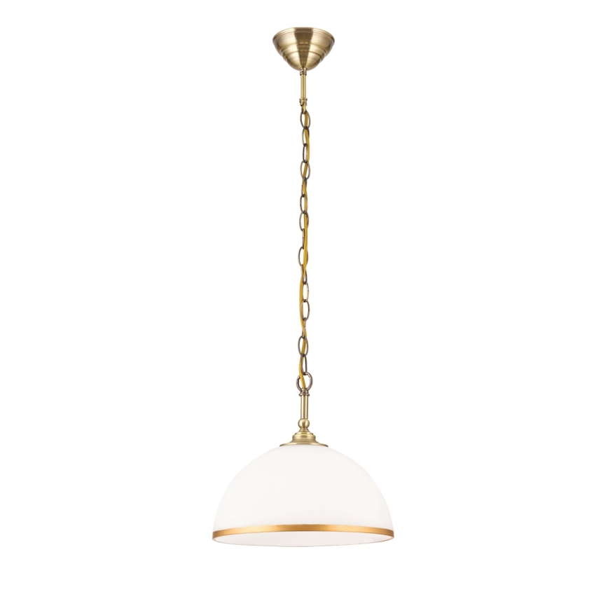 Náhradné sklo k lustru a stojacej lampe OLD LAMP E27 pr. 30 cm biela/zlatá