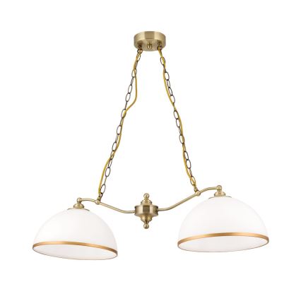 Náhradné sklo k lustru a stojacej lampe OLD LAMP E27 pr. 30 cm biela/zlatá