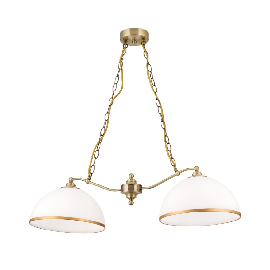 Náhradné sklo k lustru a stojacej lampe OLD LAMP E27 pr. 30 cm biela/zlatá