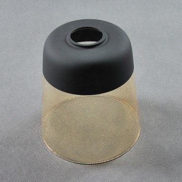 Náhradné sklo k lustru AMBER E27, priemer 15,5 cm, čierne/dymovo-béžové