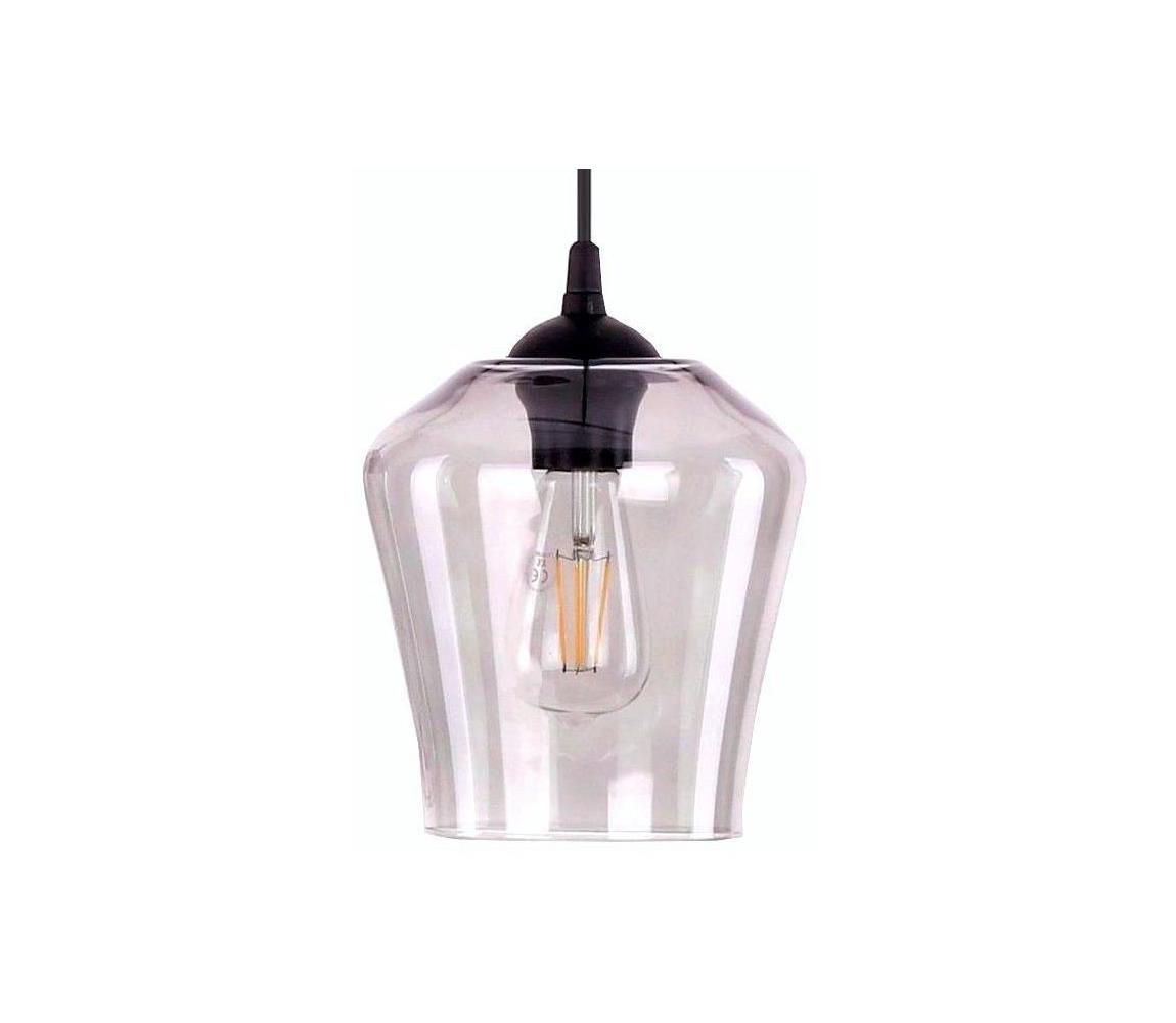 Náhradné sklo k lustru AMSTERDAM E27, priemer 19 cm, dymovo-ružové 5901780574765