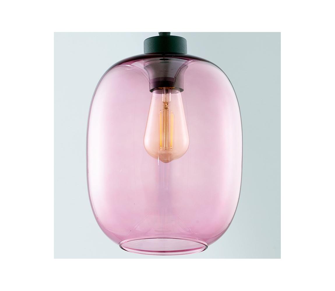 Náhradné sklo k lustru ELIO E27, priemer 20 cm, dymovo-ružové 5901780577513