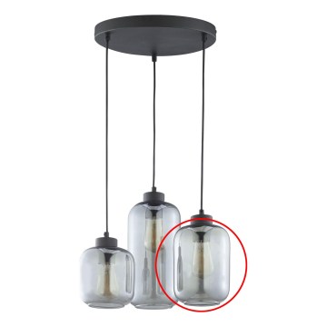 Náhradné sklo k lustru GRAFIT E27, priemer 14 cm, dymovo-šedé