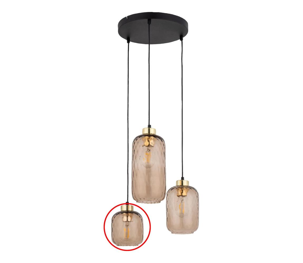 Náhradné sklo k lustru KARO E27, priemer 14 cm, dymovo-hnedé 7703