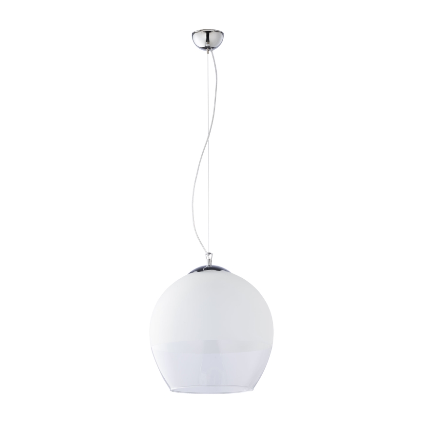 Náhradné sklo k lustru KULA E27 pr. 38 cm biela/priehľadná