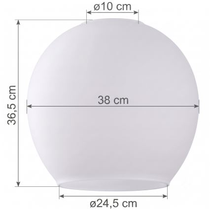 Náhradné sklo k lustru KULA E27 pr. 38 cm biela/priehľadná