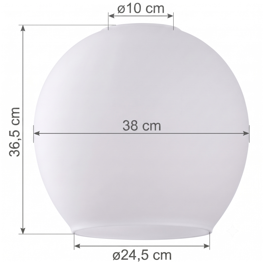 Náhradné sklo k lustru KULA E27 pr. 38 cm biela/priehľadná