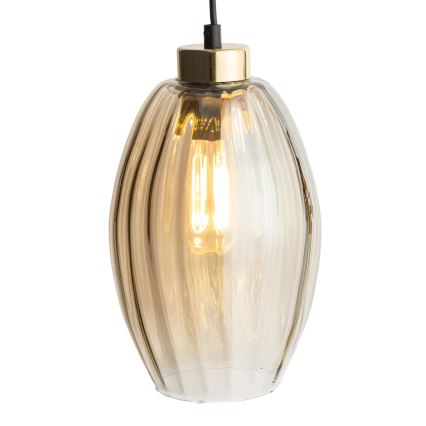 Náhradné sklo k lustru SEBO E27, priemer 17 cm, dymovo-béžové