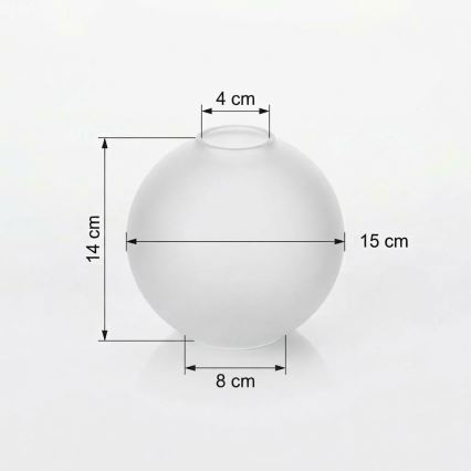 Náhradné sklo na luster E27, priemer 15 cm, matné biele