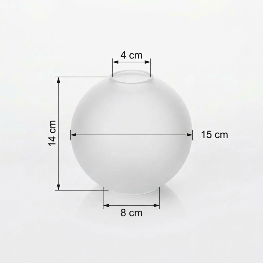 Náhradné sklo na luster E27, priemer 15 cm, matné biele