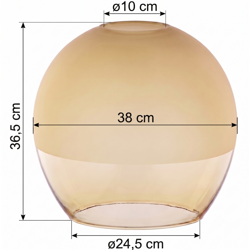 Náhradné sklo pre luster KULA E27, priemer 38 cm, dymovo-béžové