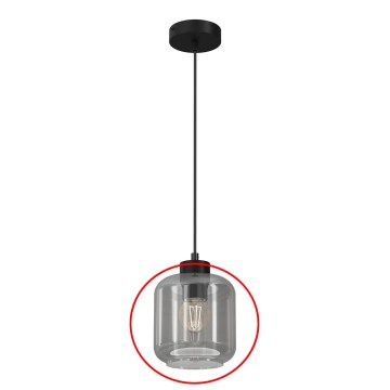 Náhradné sklo pre luster SOMBRA E27, priemer 16 cm, zadymená sivá
