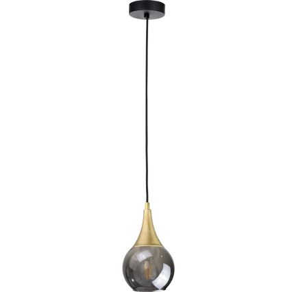 Náhradné sklo k lustru LACRIMA SMOKY E27 pr. 15 cm čierna dymová