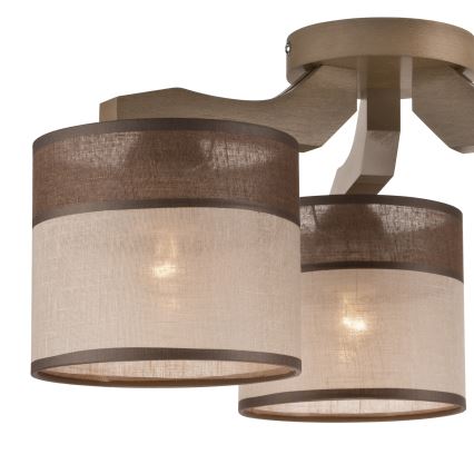 Náhradné tienidlo k lustru, stojacej lampe a nástennému svietidlu ANDREA E27 pr. 16 cm hnedá/béžová