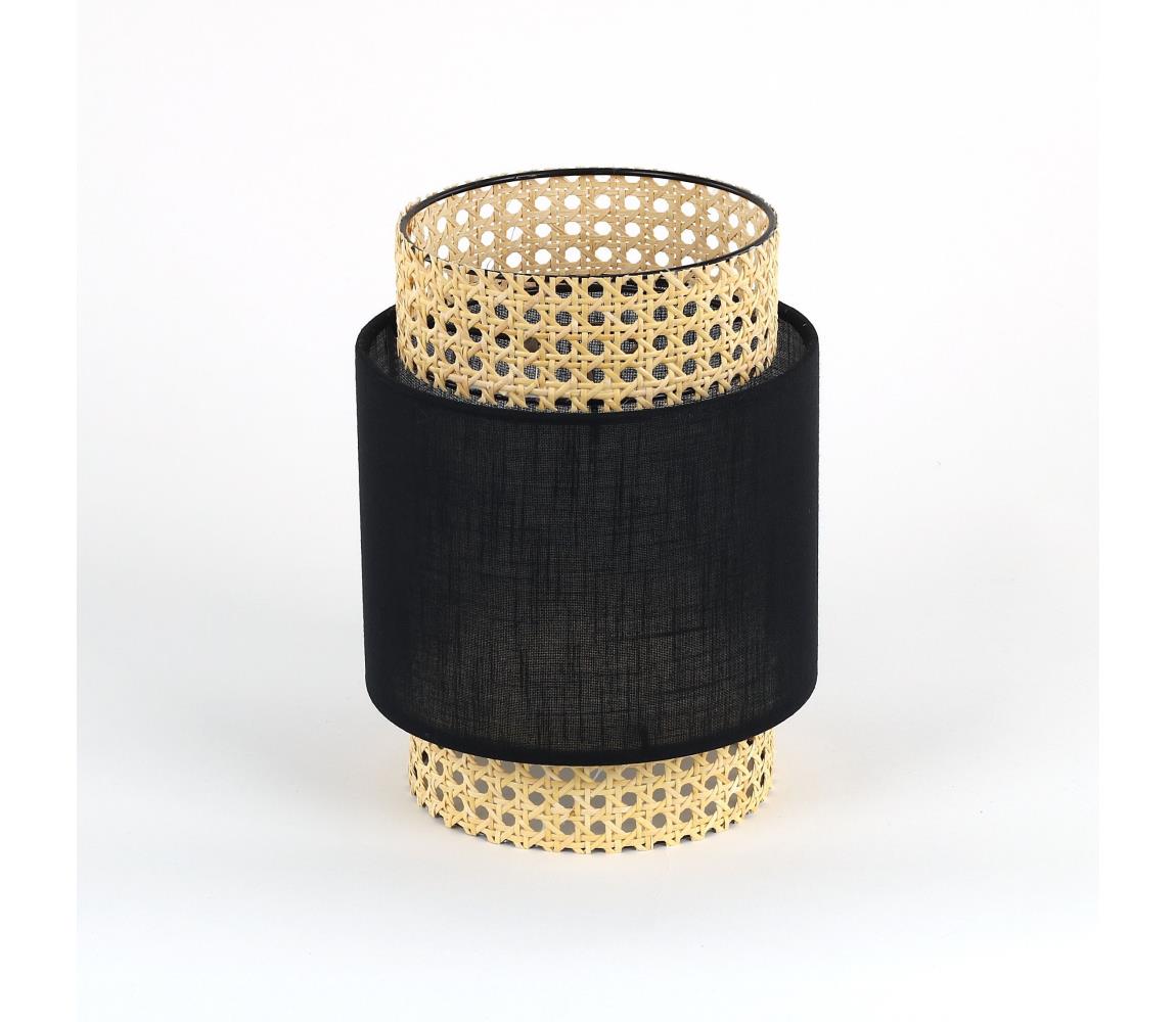 Náhradné tienidlo k stolovej lampe a lustru BOHO E27 pr. 20 cm ratan/čierna 9415