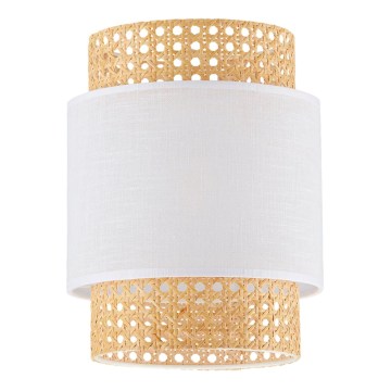 Náhradné tienidlo pre stolnú lampu a luster BOHO E27 pr. 20 cm ratan/biela