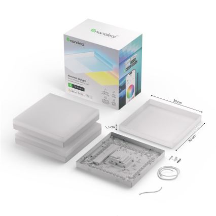 Nanoleaf - SADA 3x LED RGBW Stmievateľné stropné svietidlo SKYLIGHT 1xLED/18W/230V + 2xLED/16W/230V 2700-6500K Wi-Fi
