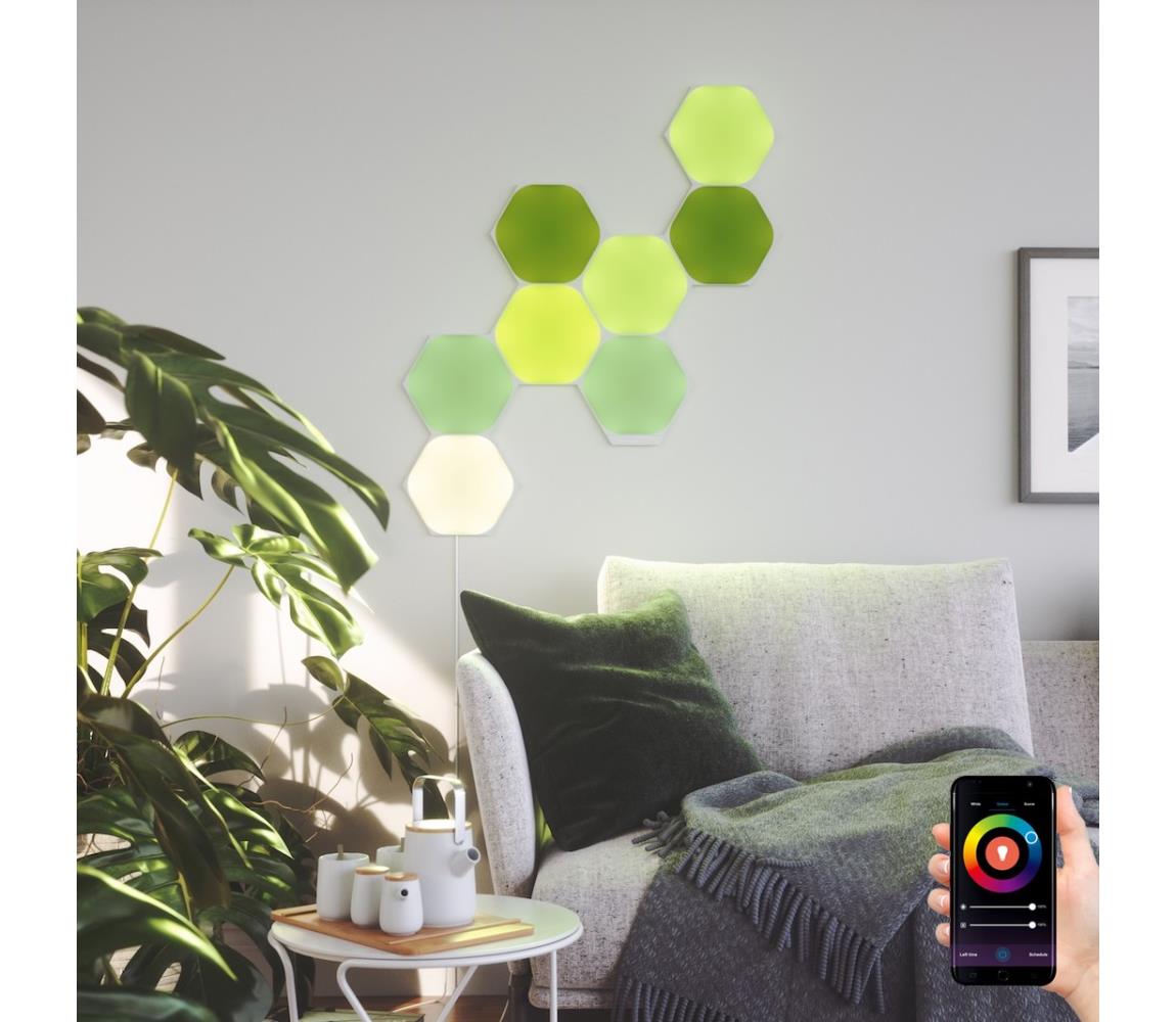 Nanoleaf Nanoleaf NL42-0002HX-9PK- SADA 9x LED RGB Stmievateľný panel HEXAGON LED/2W/230V