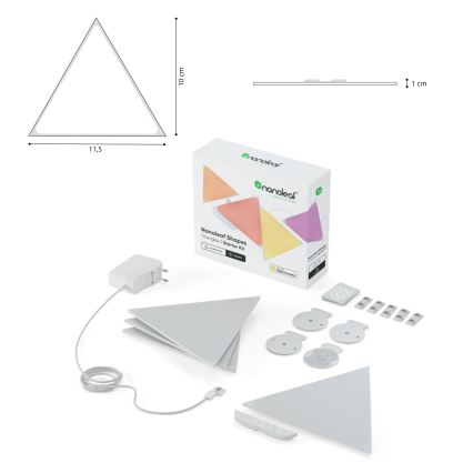 Nanoleaf - Rozširovacia SADA 10x LED RGB Stmievateľný panel TRIANGLES LED/0,5W/230V Wi-Fi
