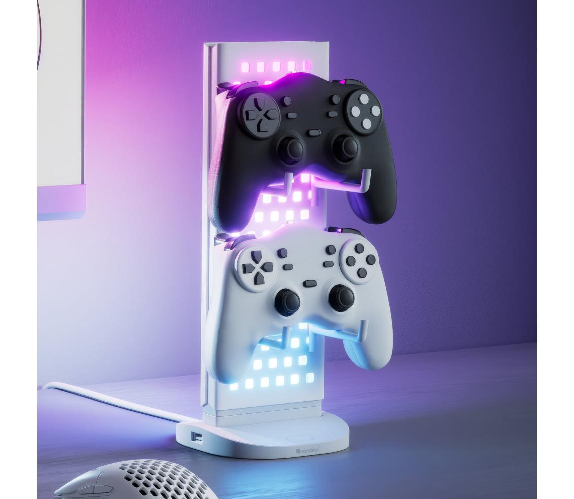 Nanoleaf NL7602K0001A023-LED RGBIC Stmievateľná stolná nabíjacia stanica 2700-6500K 5V biela NL7602K0001A023